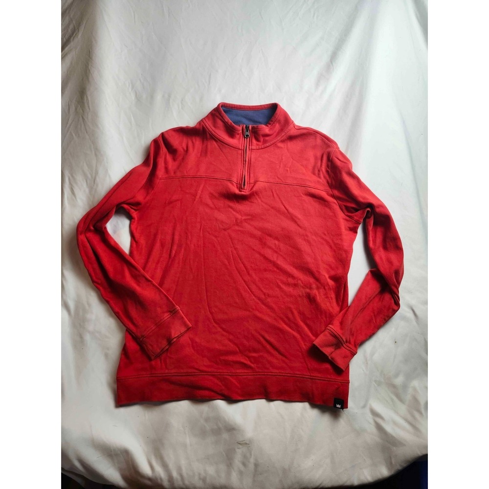 Crown & Ivy Pullover Sweater Womens XL Red Jersey Quarter Zip Casual Outdoor